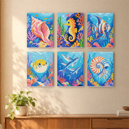 Vivid Coral Reef Creatures mini paint by numbers – image 16
