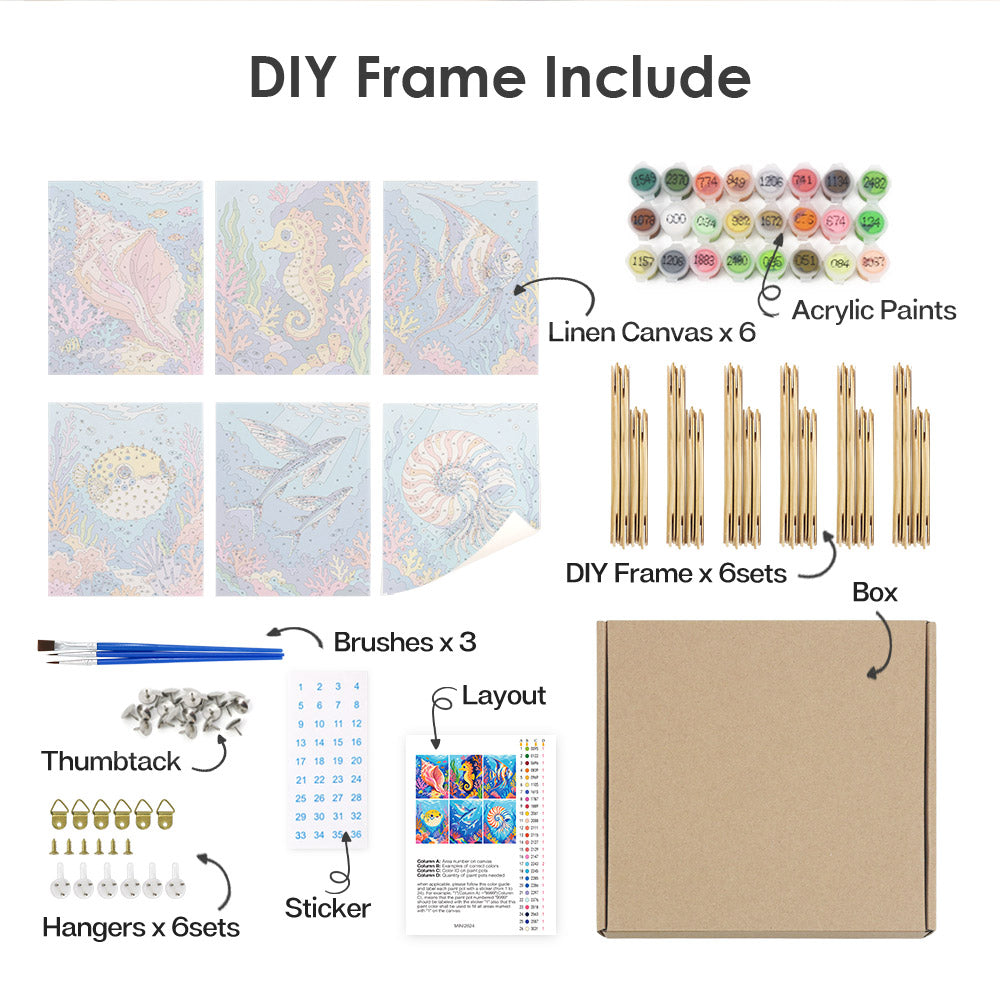 Vivid Coral Reef Creatures mini paint by numbers – image 18
