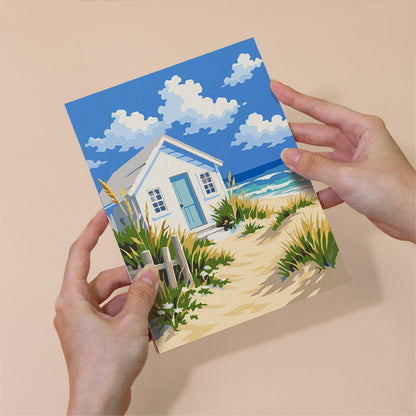 Striped Beach Tent and Sailboat mini paint by numbers – image 6
