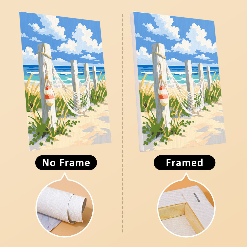 Striped Beach Tent and Sailboat mini paint by numbers – image 13