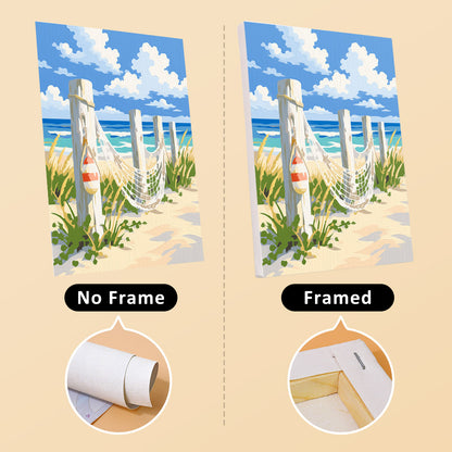 Striped Beach Tent and Sailboat mini paint by numbers – image 13