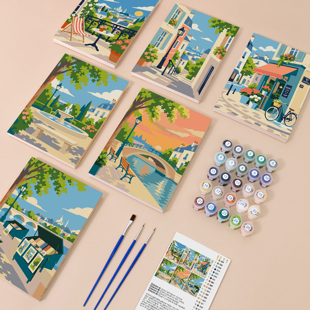 Sunny European Streets mini paint by numbers – image 1
