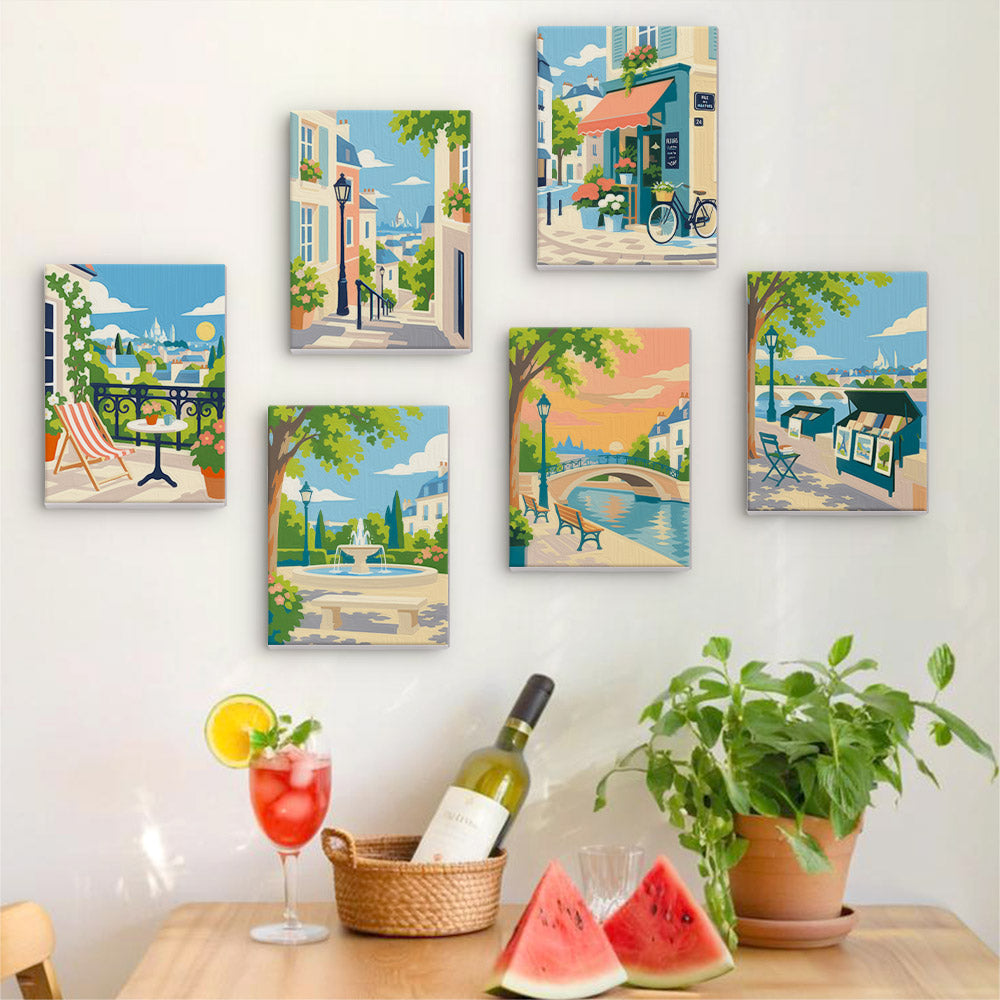 Sunny European Streets mini paint by numbers – image 17