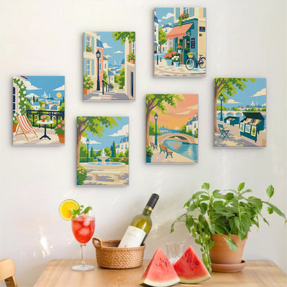 Sunny European Streets mini paint by numbers – image 17