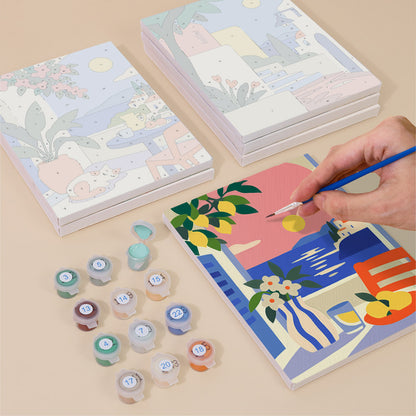 Mediterranean Balcony Views mini paint by numbers – image 4