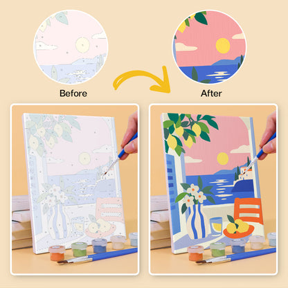 Mediterranean Balcony Views mini paint by numbers – image 10