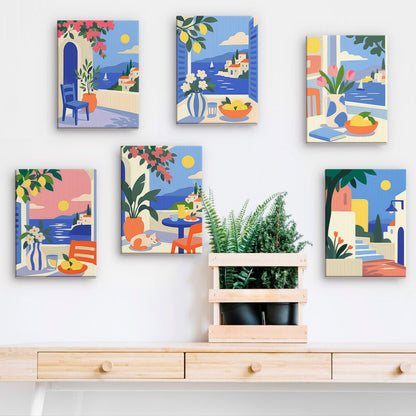 Mediterranean Balcony Views mini paint by numbers – image 15
