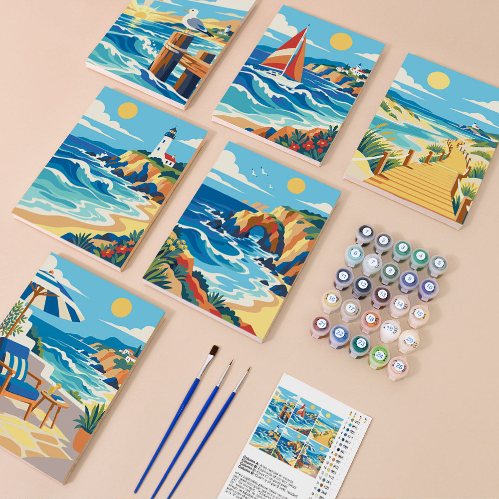 Coastal Seascapes mini paint by numbers – image 1