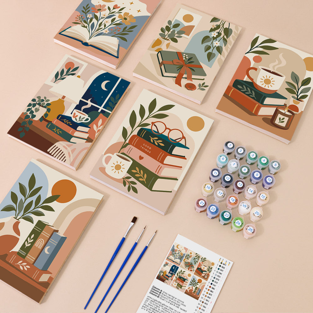 Cozy Reading Moments mini paint by numbers – image 1