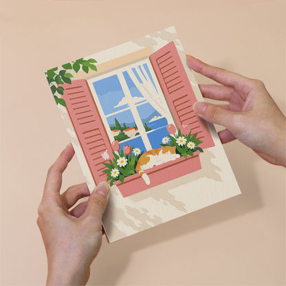 Wreathed Blue Door and Shutters mini paint by numbers – image 6