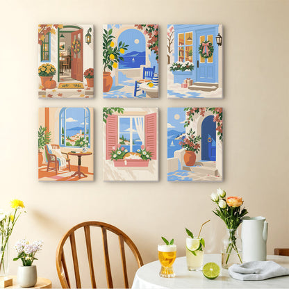 Wreathed Blue Door and Shutters mini paint by numbers – image 14