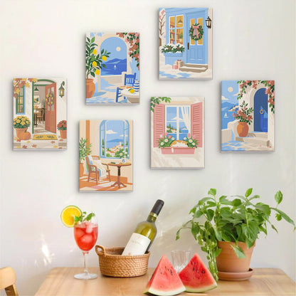 Wreathed Blue Door and Shutters mini paint by numbers – image 17