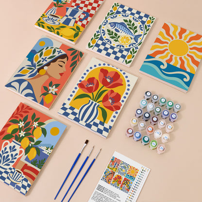 Mediterranean Summer Prints mini paint by numbers – image 1