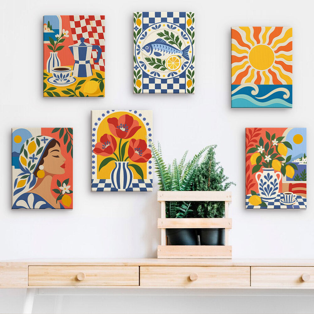 Mediterranean Summer Prints mini paint by numbers – image 15