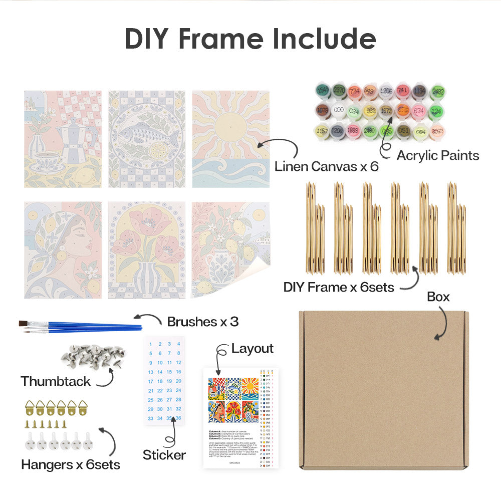 Mediterranean Summer Prints mini paint by numbers – image 18