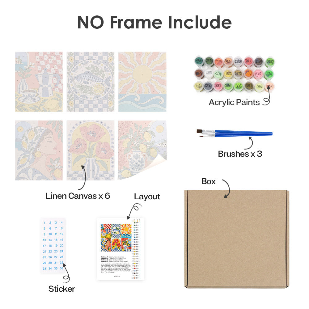 Mediterranean Summer Prints mini paint by numbers – image 19