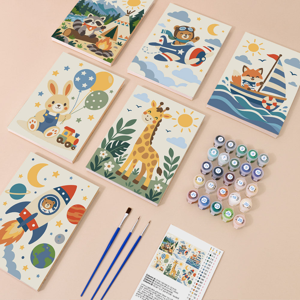 Playful Animal Adventures mini paint by numbers – image 1