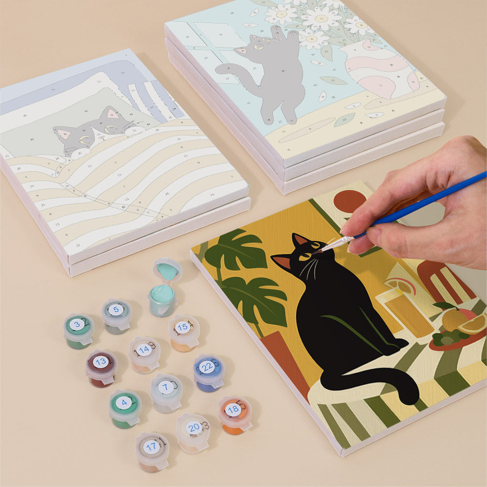 Black Cat Moments mini paint by numbers – image 4