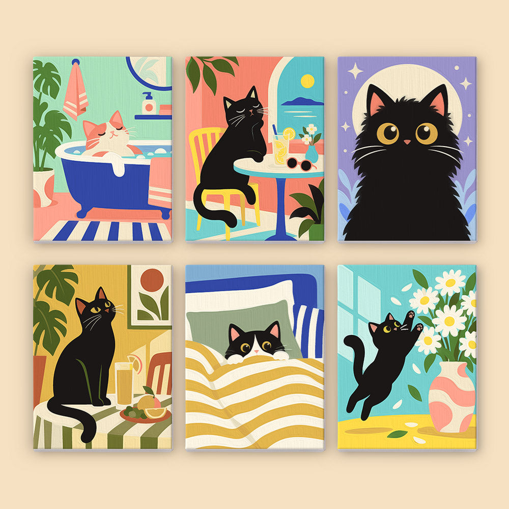 Black Cat Moments mini paint by numbers – image 8