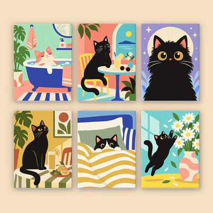 Black Cat Moments mini paint by numbers – image 8