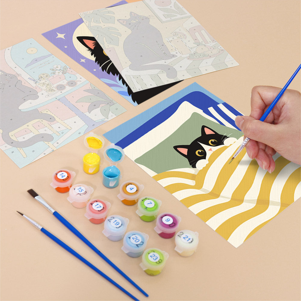 Black Cat Moments mini paint by numbers – image 12
