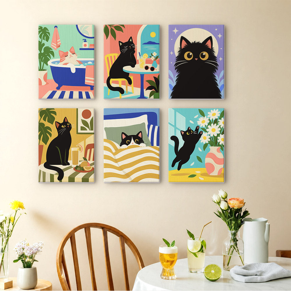 Black Cat Moments mini paint by numbers – image 14