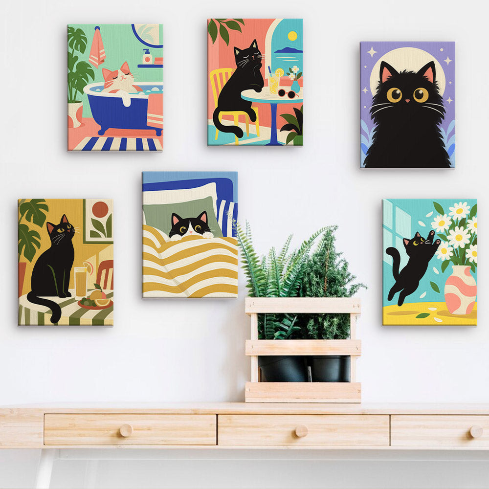 Black Cat Moments mini paint by numbers – image 15