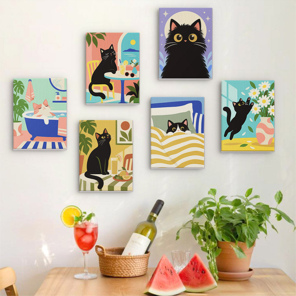 Black Cat Moments mini paint by numbers – image 17