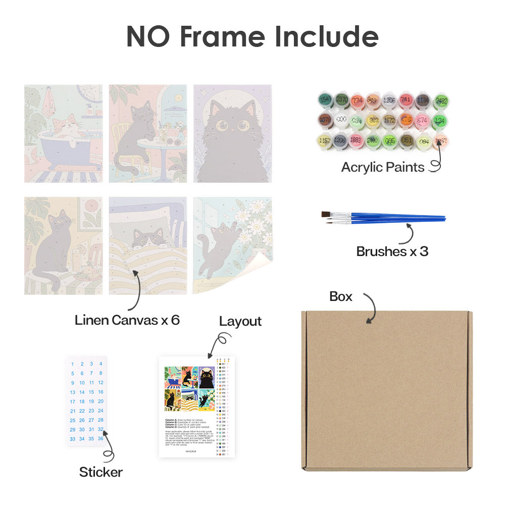 Black Cat Moments mini paint by numbers – image 19
