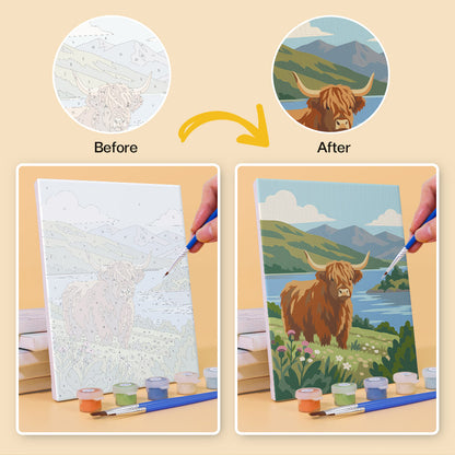 Puffin and Highland Cow Glens mini paint by numbers – image 10