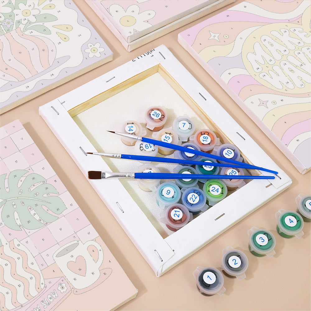 Positive Retro Florals mini paint by numbers – image 2