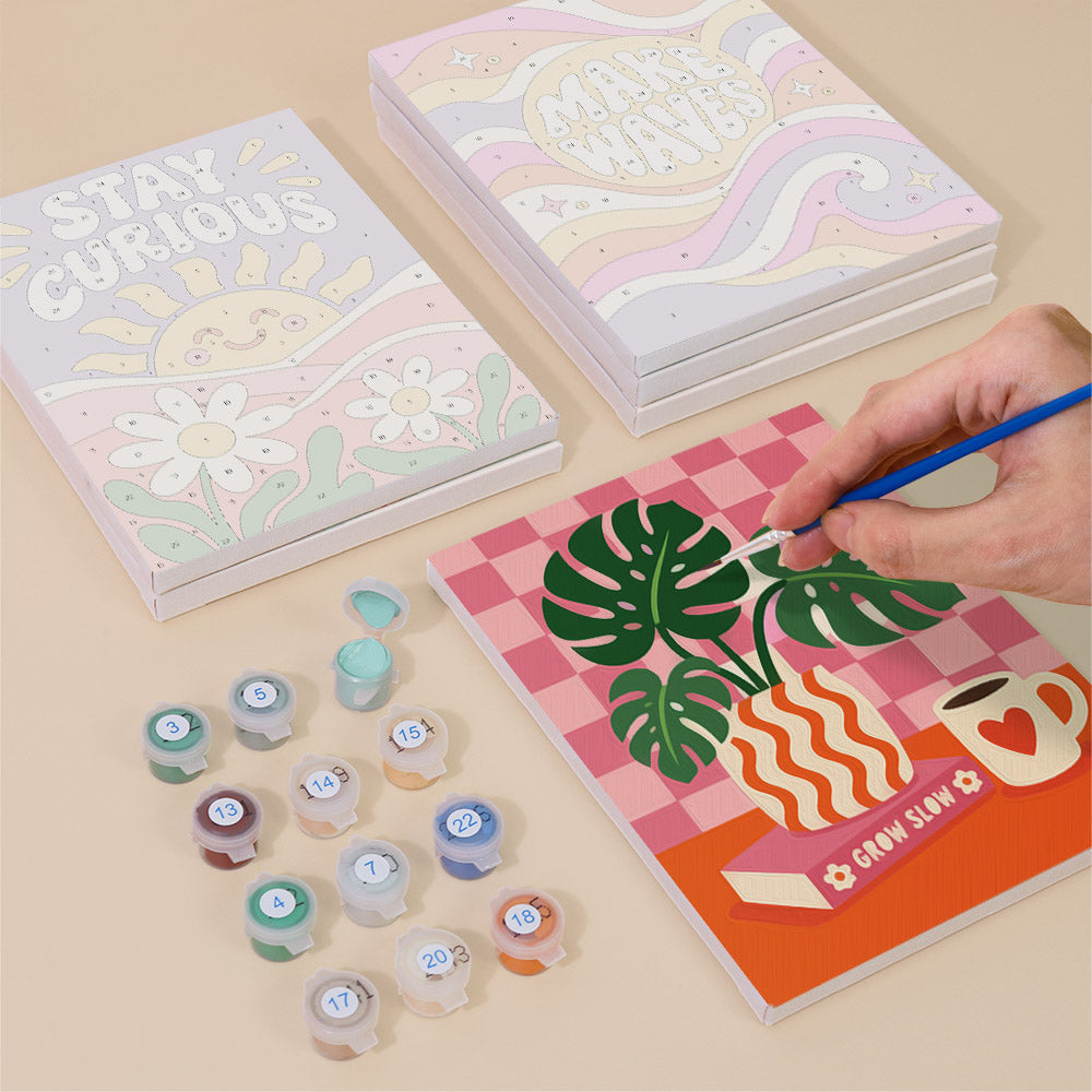 Positive Retro Florals mini paint by numbers – image 4