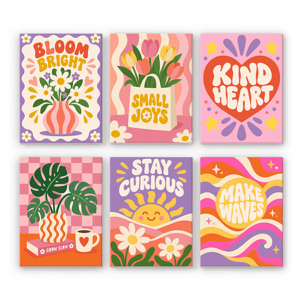 Positive Retro Florals mini paint by numbers – image 7