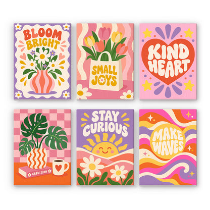 Positive Retro Florals mini paint by numbers – image 7