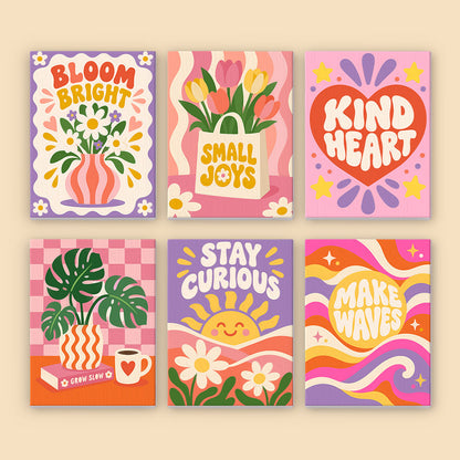 Positive Retro Florals mini paint by numbers – image 8