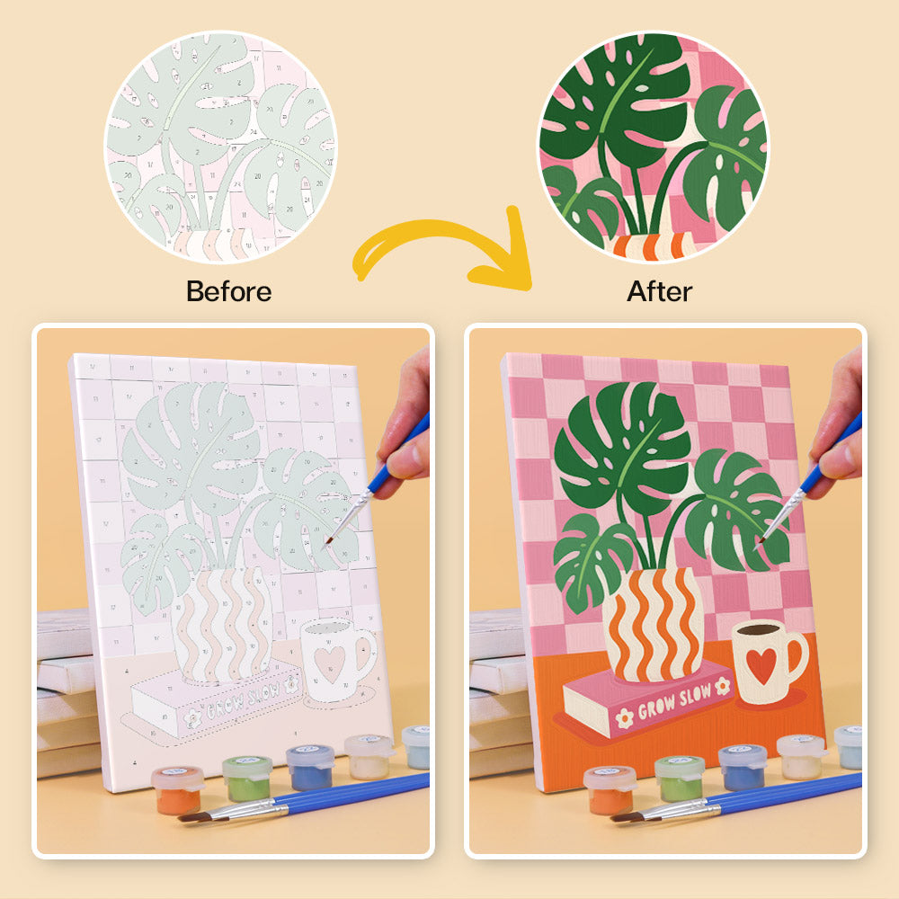 Positive Retro Florals mini paint by numbers – image 10