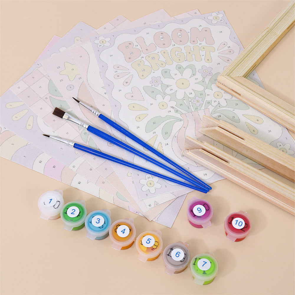Positive Retro Florals mini paint by numbers – image 11