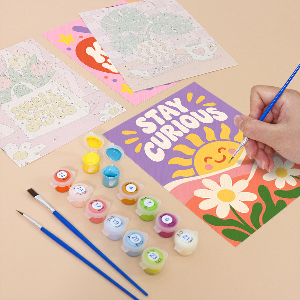 Positive Retro Florals mini paint by numbers – image 12