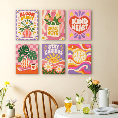 Positive Retro Florals mini paint by numbers – image 14