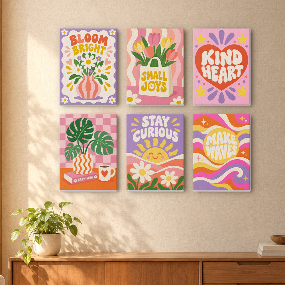 Positive Retro Florals mini paint by numbers – image 16