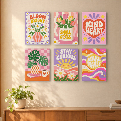 Positive Retro Florals mini paint by numbers – image 16
