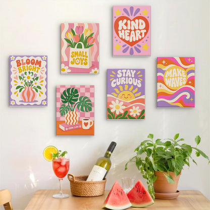 Positive Retro Florals mini paint by numbers – image 17