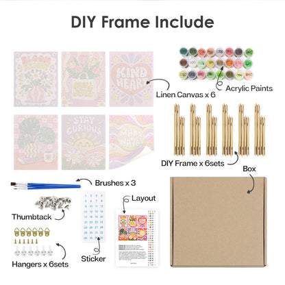 Positive Retro Florals mini paint by numbers – image 18