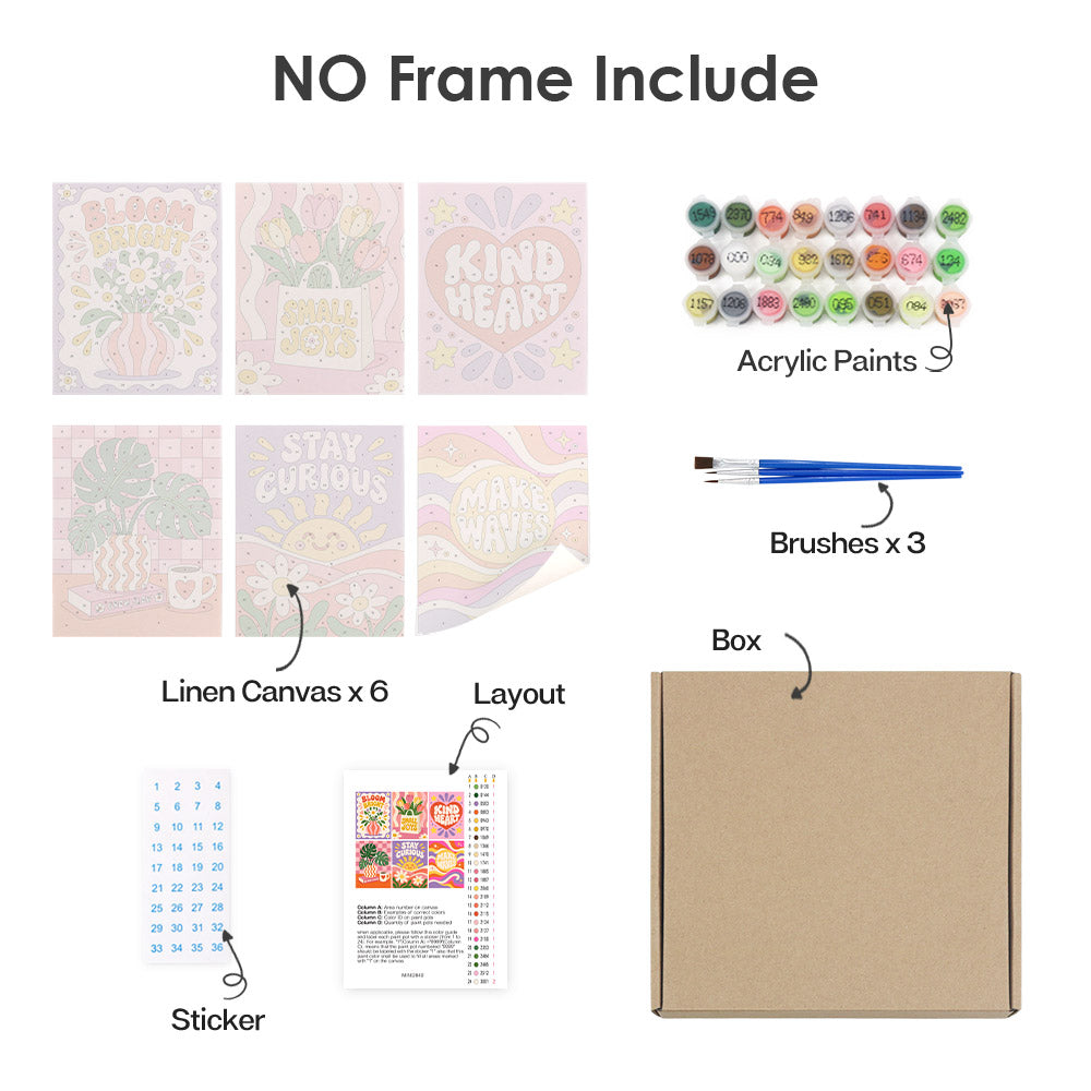 Positive Retro Florals mini paint by numbers – image 19