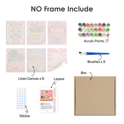 Positive Retro Florals mini paint by numbers – image 19