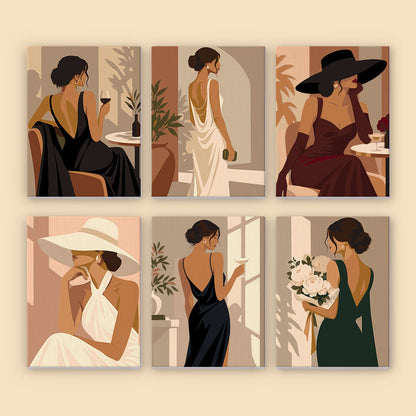Backless Gowns and Wide Hats mini paint by numbers – image 8