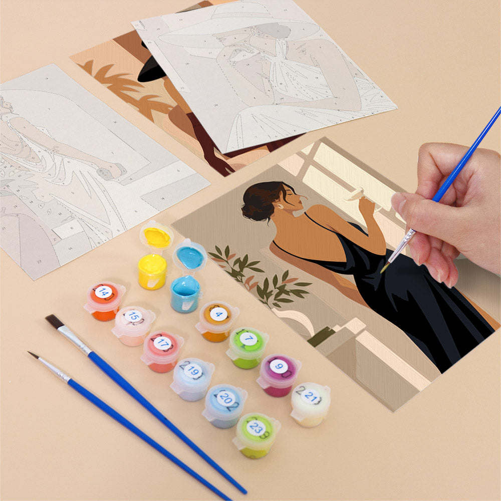 Backless Gowns and Wide Hats mini paint by numbers – image 12
