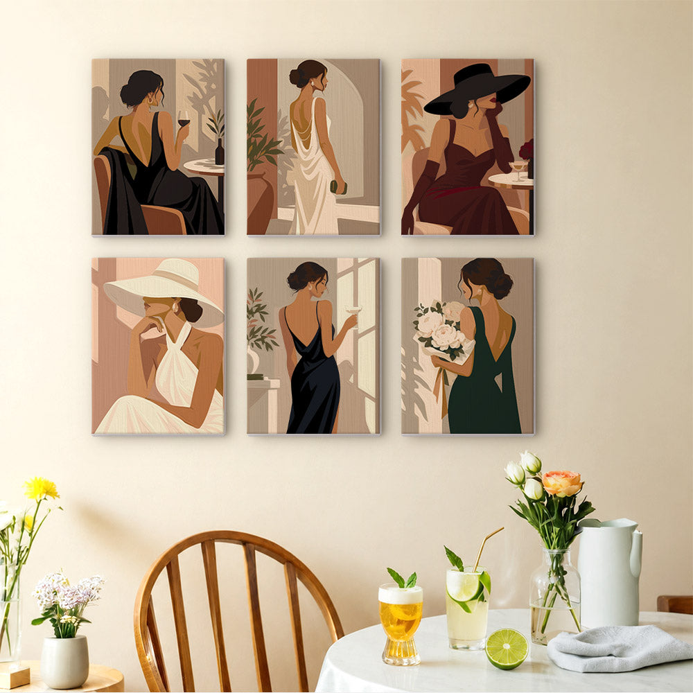Backless Gowns and Wide Hats mini paint by numbers – image 14