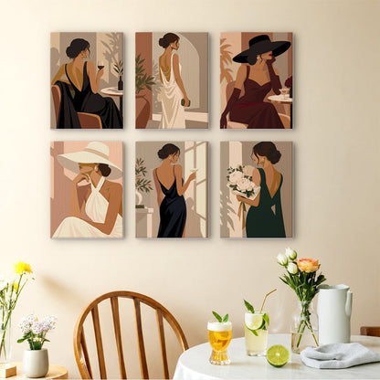 Backless Gowns and Wide Hats mini paint by numbers – image 14