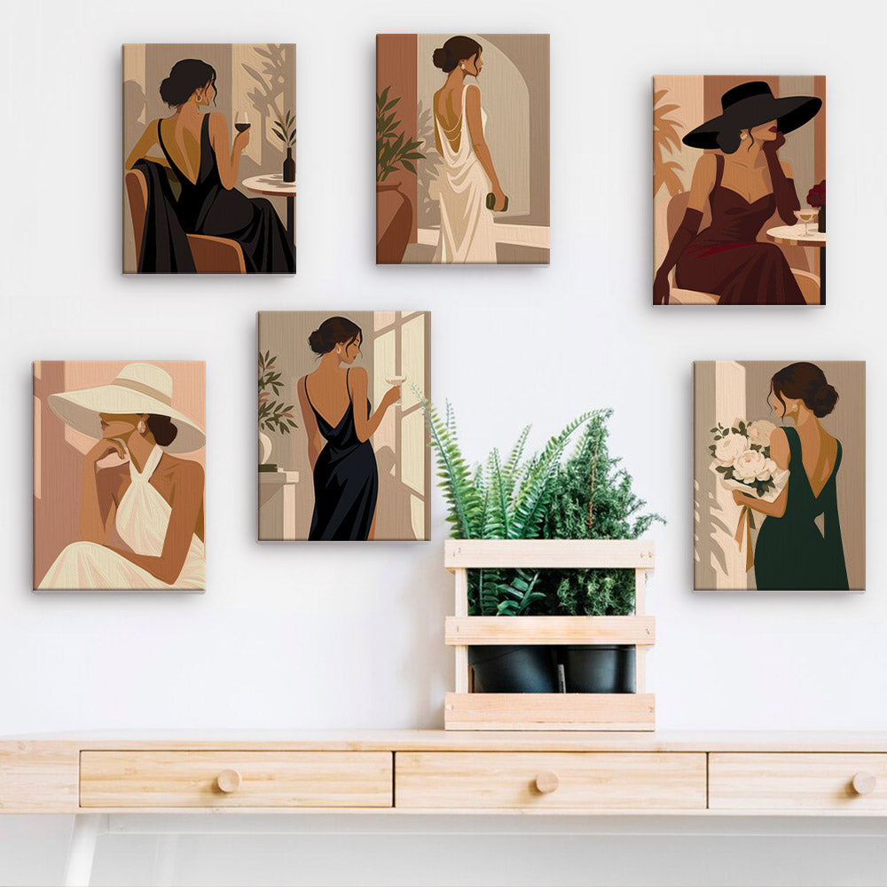 Backless Gowns and Wide Hats mini paint by numbers – image 15